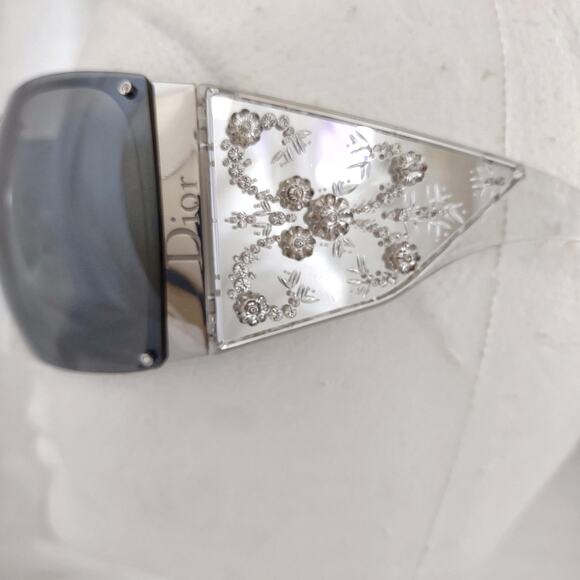 DIOR Luxury Mirror Sunglasses Limited Edition Swarovski Crystals Case Cloth Bag - Picture 3 of 8